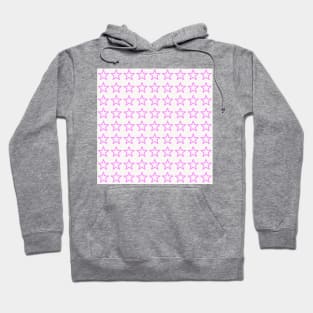 Pink star print on white, pink tee Hoodie